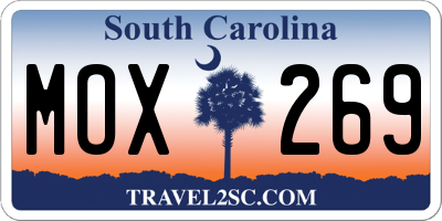 SC license plate MOX269