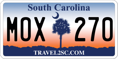 SC license plate MOX270