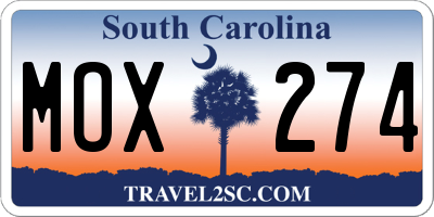 SC license plate MOX274