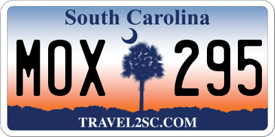 SC license plate MOX295