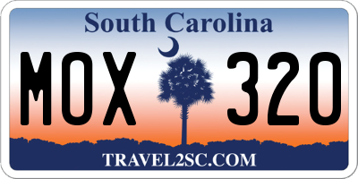 SC license plate MOX320