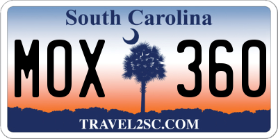 SC license plate MOX360
