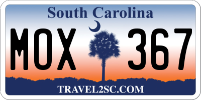 SC license plate MOX367