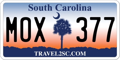 SC license plate MOX377
