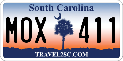 SC license plate MOX411