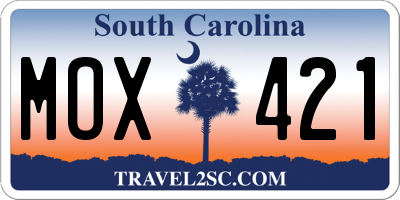 SC license plate MOX421