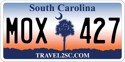SC license plate MOX427