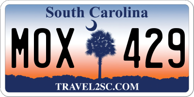 SC license plate MOX429
