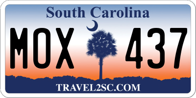 SC license plate MOX437