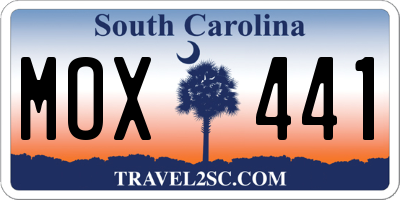 SC license plate MOX441