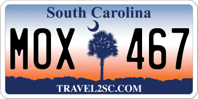 SC license plate MOX467
