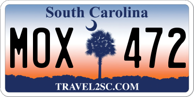 SC license plate MOX472