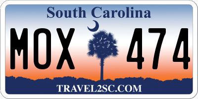 SC license plate MOX474
