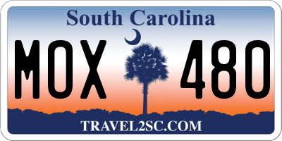 SC license plate MOX480