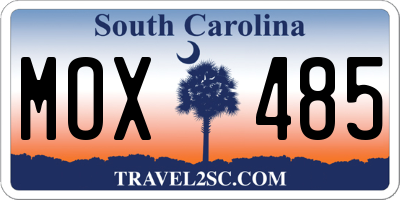 SC license plate MOX485