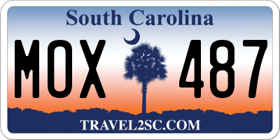 SC license plate MOX487
