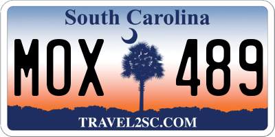 SC license plate MOX489