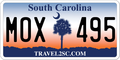 SC license plate MOX495