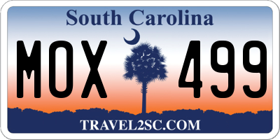 SC license plate MOX499