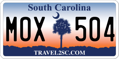 SC license plate MOX504