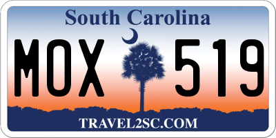 SC license plate MOX519