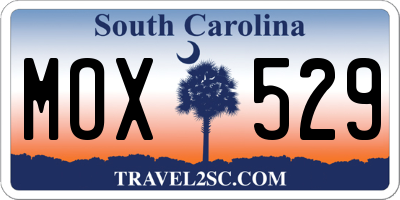 SC license plate MOX529