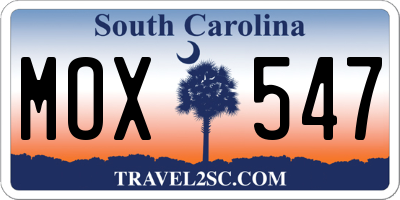 SC license plate MOX547