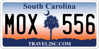 SC license plate MOX556