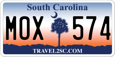 SC license plate MOX574