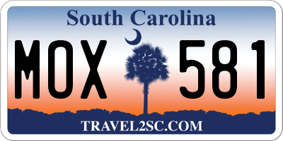 SC license plate MOX581