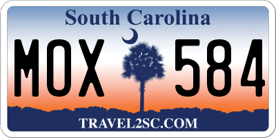 SC license plate MOX584