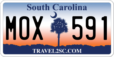 SC license plate MOX591