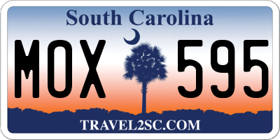 SC license plate MOX595