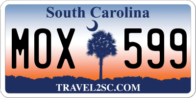 SC license plate MOX599