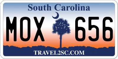 SC license plate MOX656