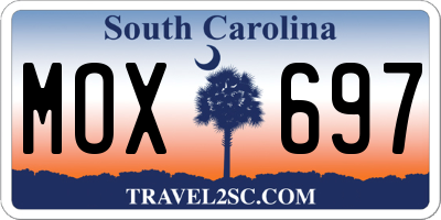 SC license plate MOX697