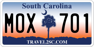 SC license plate MOX701