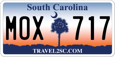 SC license plate MOX717