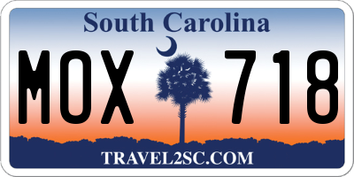 SC license plate MOX718