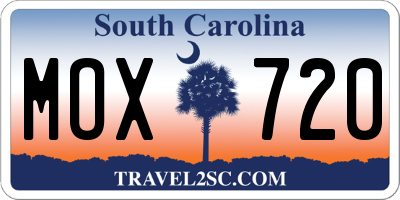 SC license plate MOX720
