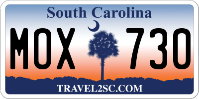 SC license plate MOX730