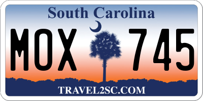 SC license plate MOX745
