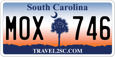SC license plate MOX746