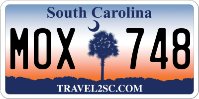 SC license plate MOX748