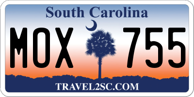 SC license plate MOX755