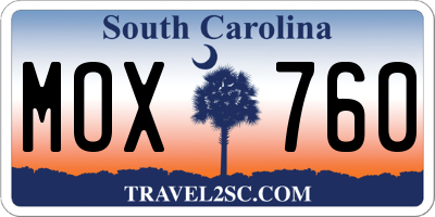 SC license plate MOX760