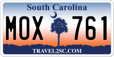 SC license plate MOX761