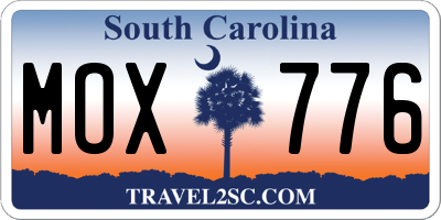 SC license plate MOX776