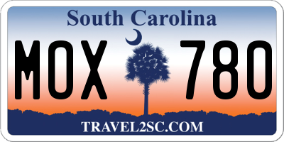SC license plate MOX780