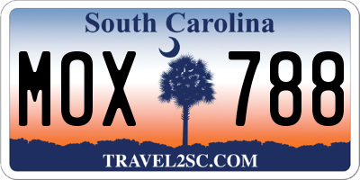 SC license plate MOX788